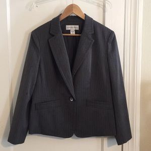 Jones New York Suit Jacket Blazer Grey/Blue Sz 14